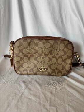 Coach Jes Crossbody In Signature Canvas In Brown on Tan Style 68168